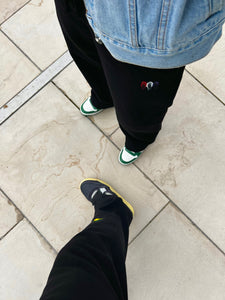Black Wool - Hand Painted Pairs™ - [Pairs UK] [jogging bottoms] [ are those pairs] [mike pairs] [sweatpants] [patterned sweatpants] [patterned pants] 