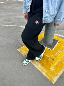 Black Wool - Hand Painted Pairs™ - [Pairs UK] [jogging bottoms] [ are those pairs] [mike pairs] [sweatpants] [patterned sweatpants] [patterned pants] 