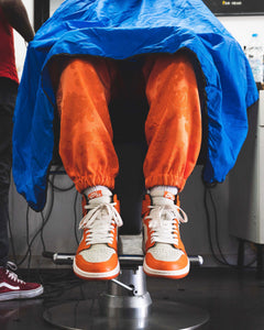 Patterned 'Zesty Orange' Pair - [Pairs UK] [jogging bottoms] [ are those pairs] [mike pairs] [sweatpants] [patterned sweatpants] [patterned pants] 