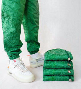 The 'Daily Greens' pair - [Pairs UK] [jogging bottoms] [ are those pairs] [mike pairs] [sweatpants] [patterned sweatpants] [patterned pants] 