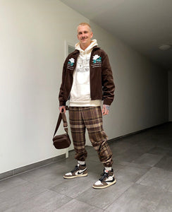 Patterned ‘Cactus Check’ Pair - [Pairs UK] [jogging bottoms] [ are those pairs] [mike pairs] [sweatpants] [patterned sweatpants] [patterned pants] 