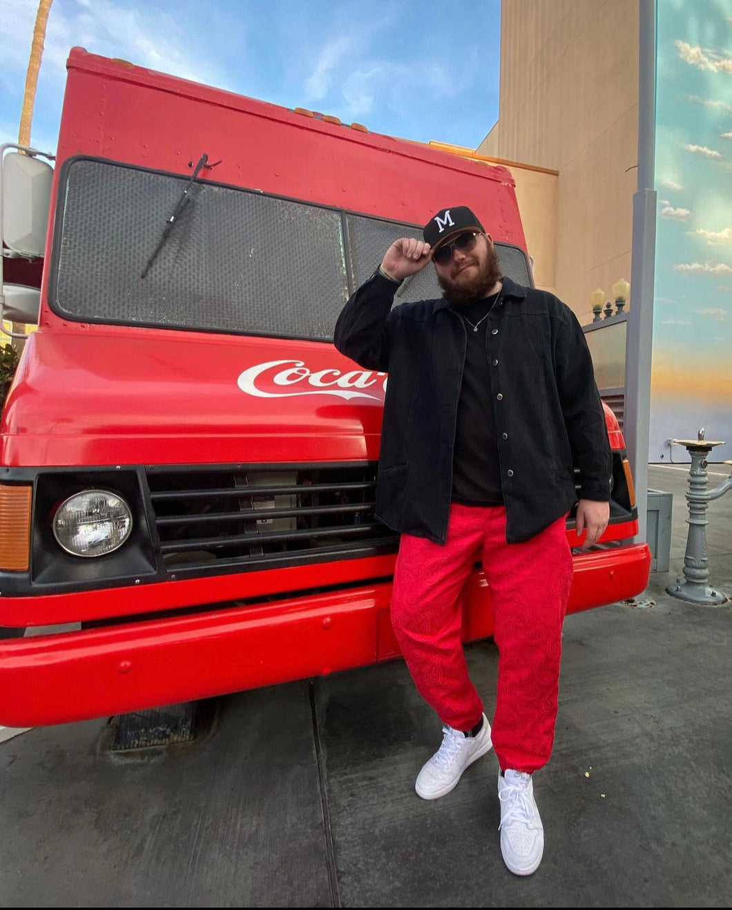Red Paisley Pairs - [Pairs UK] [jogging bottoms] [ are those pairs] [mike pairs] [sweatpants] [patterned sweatpants] [patterned pants] 