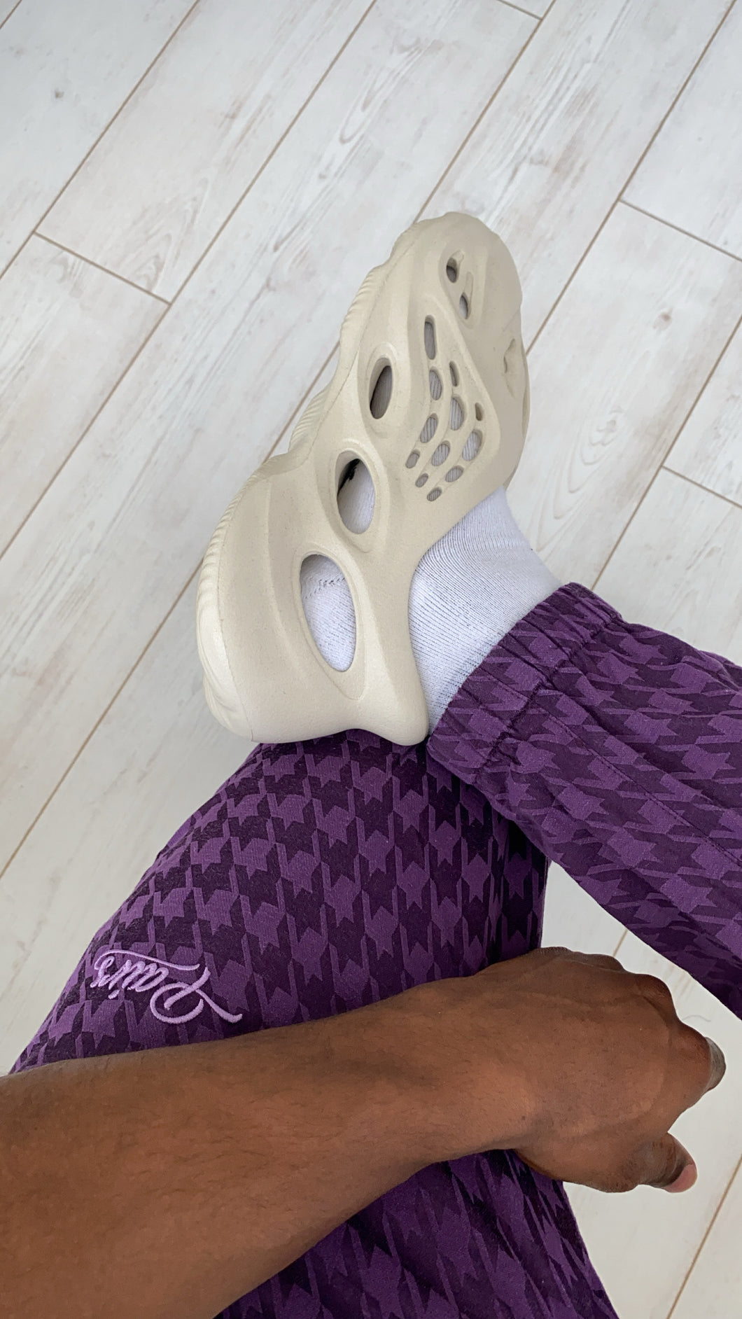 Purple Houndstooth Pairs™ - [Pairs UK] [jogging bottoms] [ are those pairs] [mike pairs] [sweatpants] [patterned sweatpants] [patterned pants] 