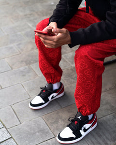 Patterned 'Red Q' Pair - [Pairs UK] [jogging bottoms] [ are those pairs] [mike pairs] [sweatpants] [patterned sweatpants] [patterned pants] 