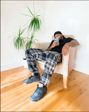 Load image into Gallery viewer, ‘MIDNIGHT CHECK’ - [Pairs UK] [jogging bottoms] [ are those pairs] [mike pairs] [sweatpants] [patterned sweatpants] [patterned pants] 