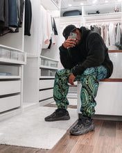 Load image into Gallery viewer, Patterned ‘Iridescent Paisley’ Pair - [Pairs UK] [jogging bottoms] [ are those pairs] [mike pairs] [sweatpants] [patterned sweatpants] [patterned pants] 
